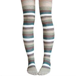 Chrissy's Socks army striped over knee socks
